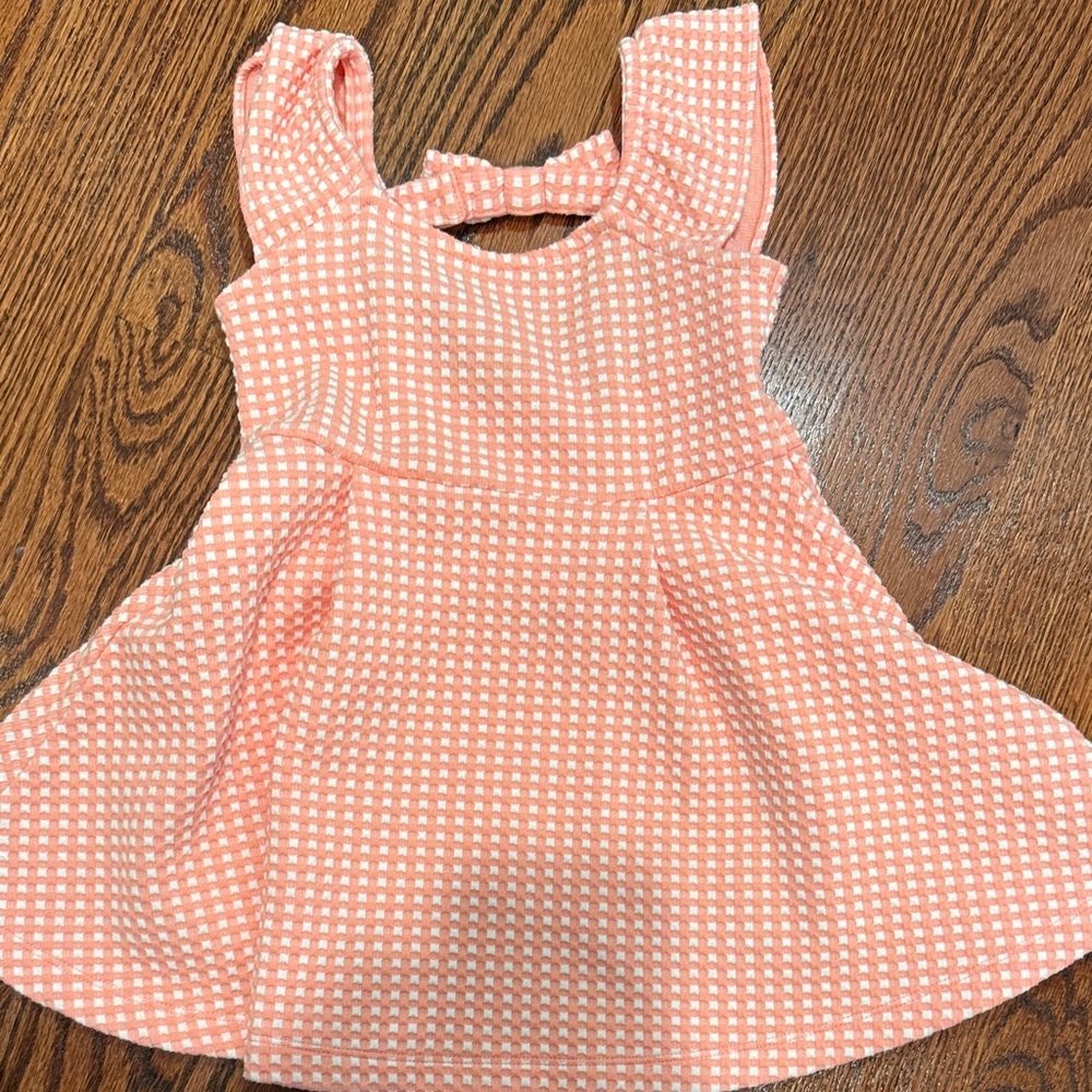 Janie and Jack Peach Gingham Dress